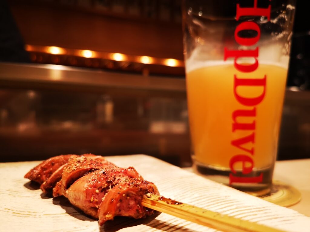 焼鳥とHop Duvelのベルギービール