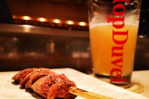 焼鳥とHop Duvelのベルギービール
